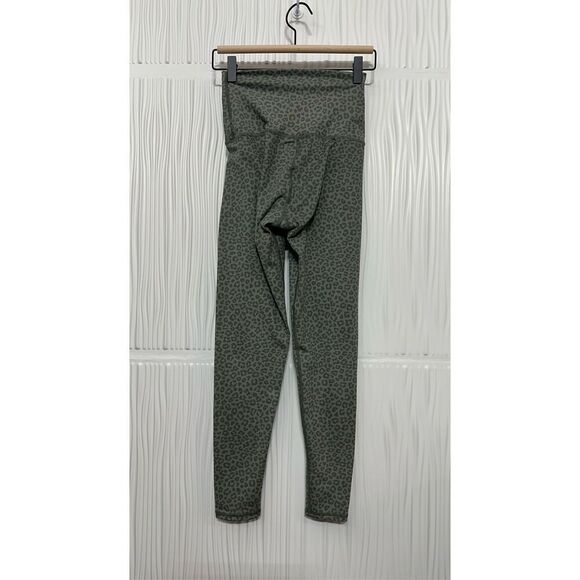 Barre3 High Waist Leggings Grey/Sage Leopard Print - Small - Picture 3 of 10